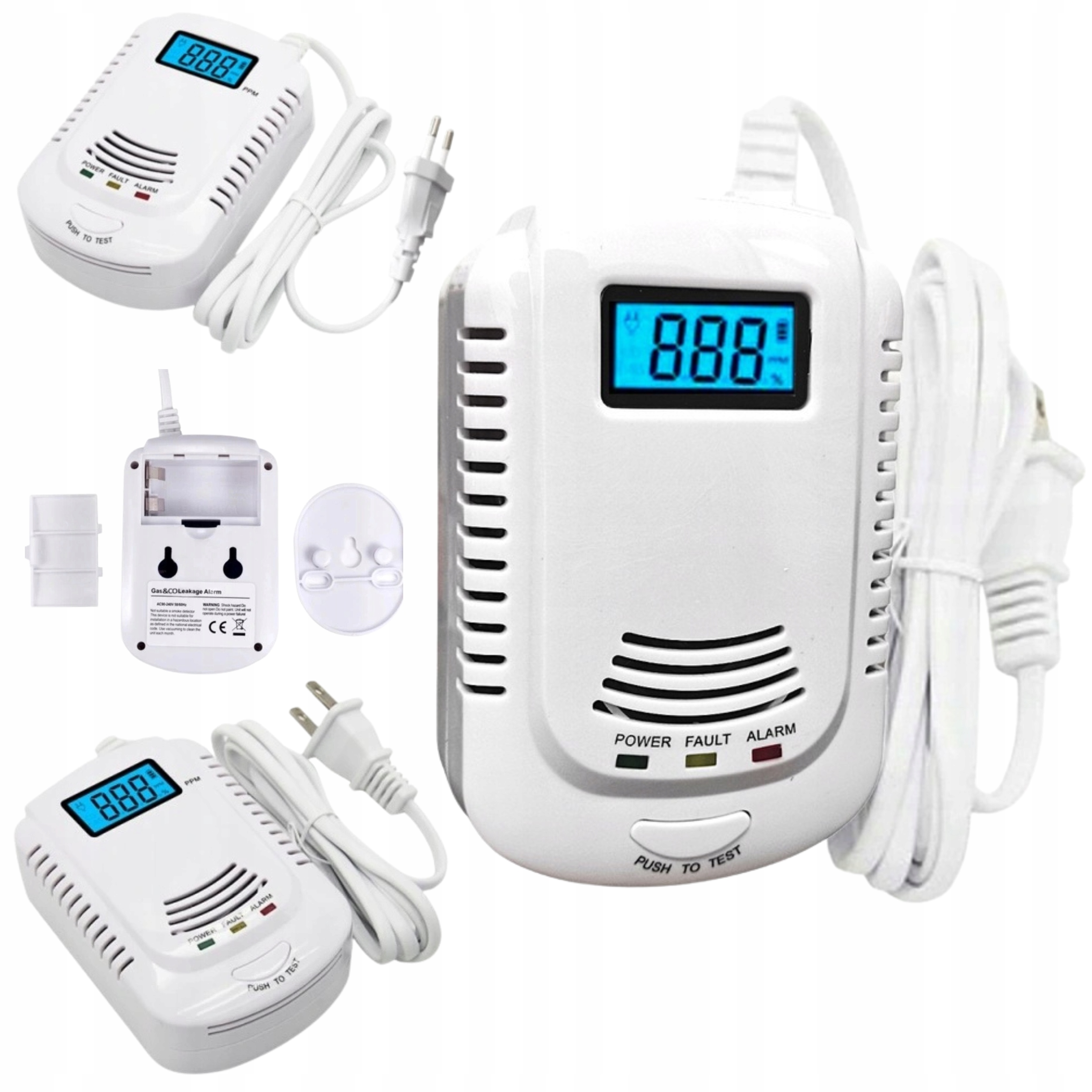 Požadovaný dvoufunkční detektor čadu a plynu LCD alarm s certifikací Co