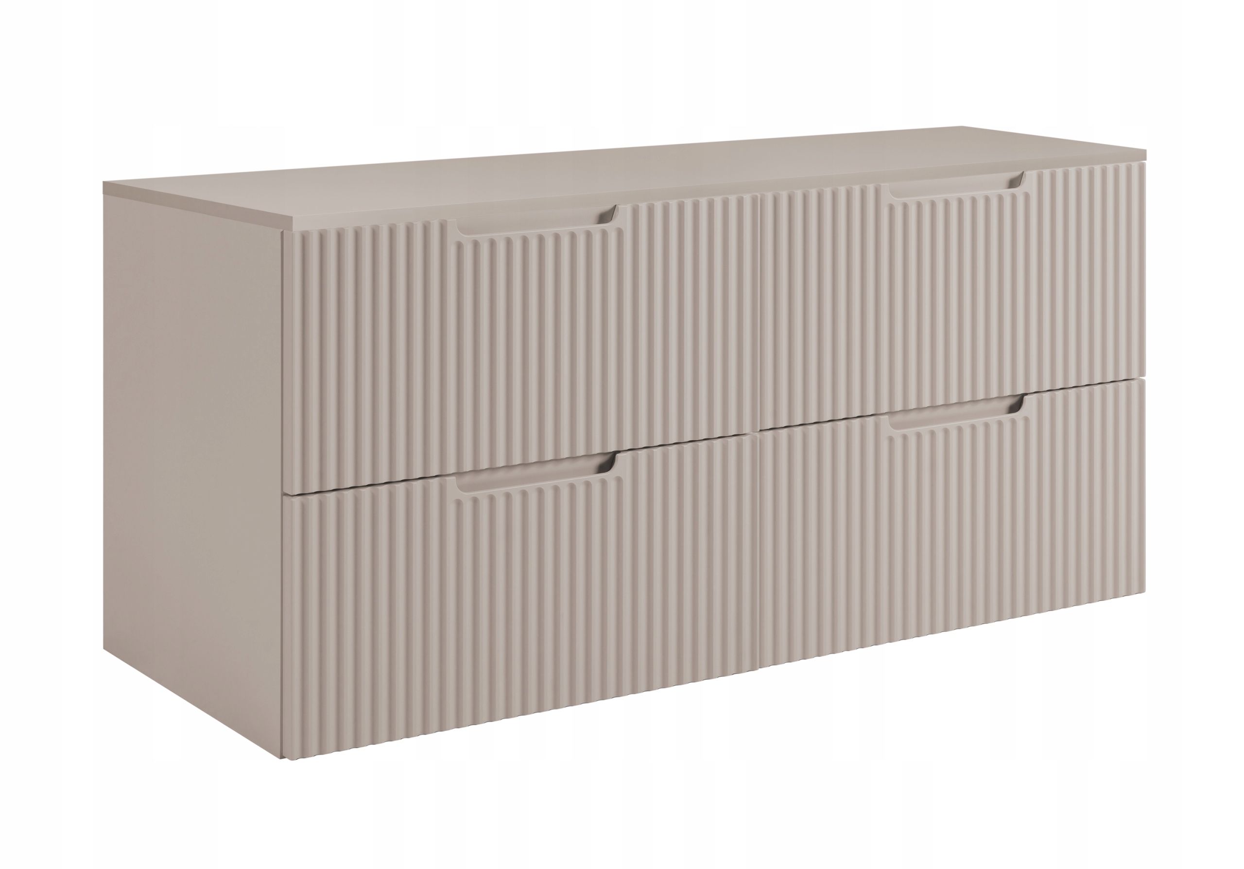 Koupelnová skříňka Pod Umyvadlo 120 kašmír Rýhovaná Přední Deska Mdf