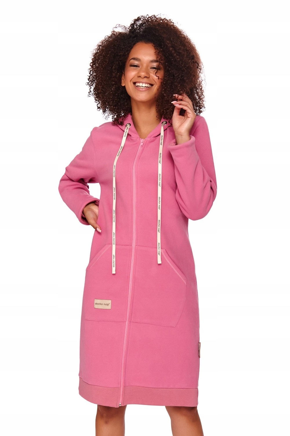 Dámský župan Doctor Nap Růžový Dolce Vita na zip, velikost M