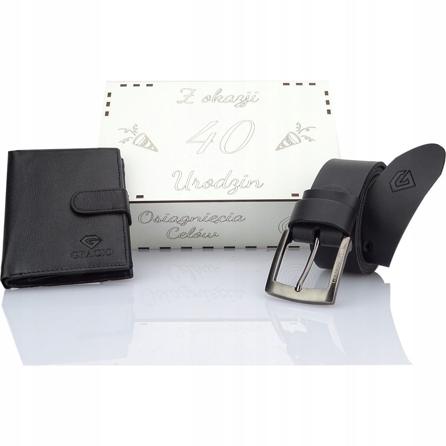 Sada na 40. narozeniny Pánská Box peněženka Pásek100