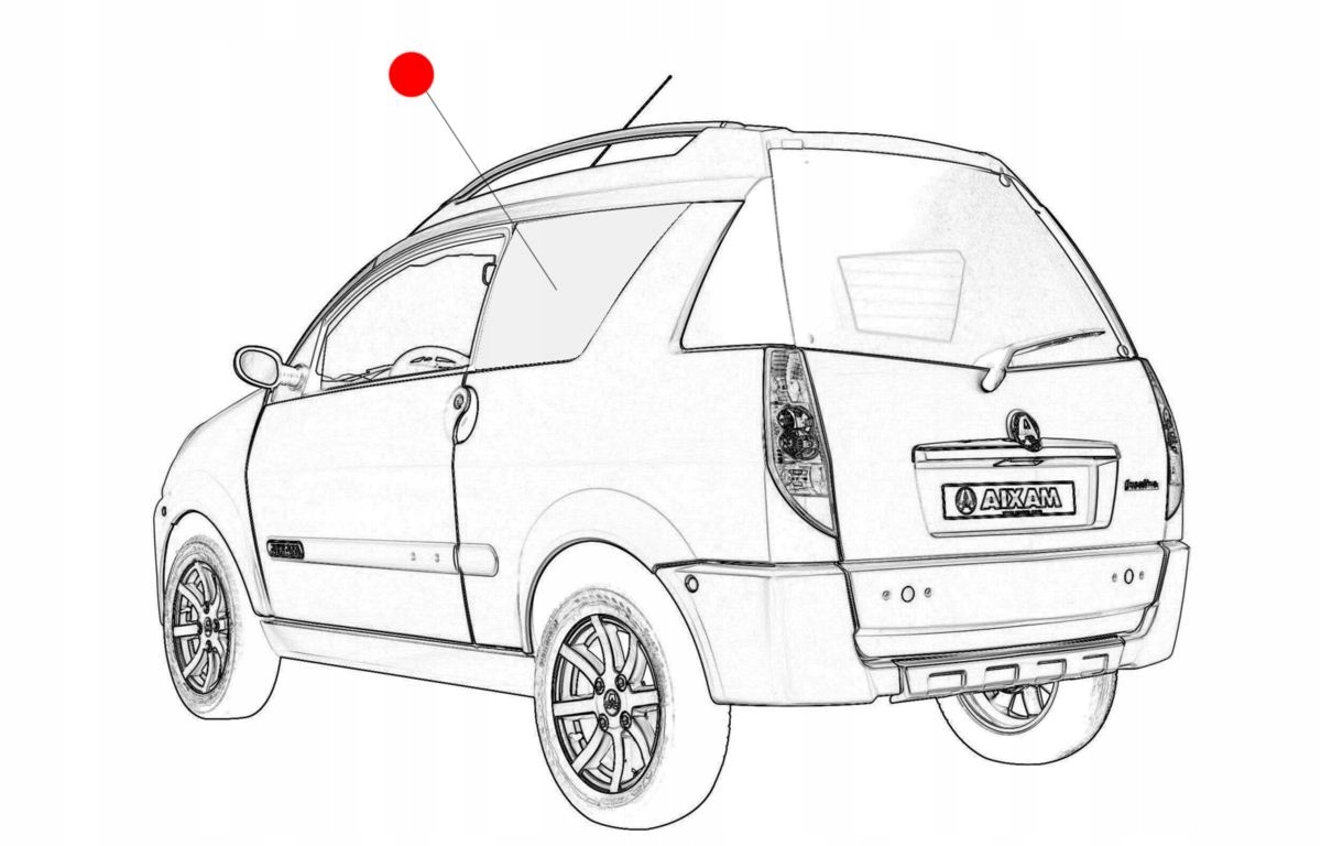 7AV110X - СТЕКЛО ЛЕВОЕ ЗАДНЕЕ AIXAM CROSSLINE 2010 ТЕМНОЕ