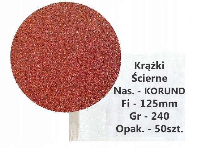 

Papier Ścierny Krążek Krążki Na Rzep 125 P240 50sz