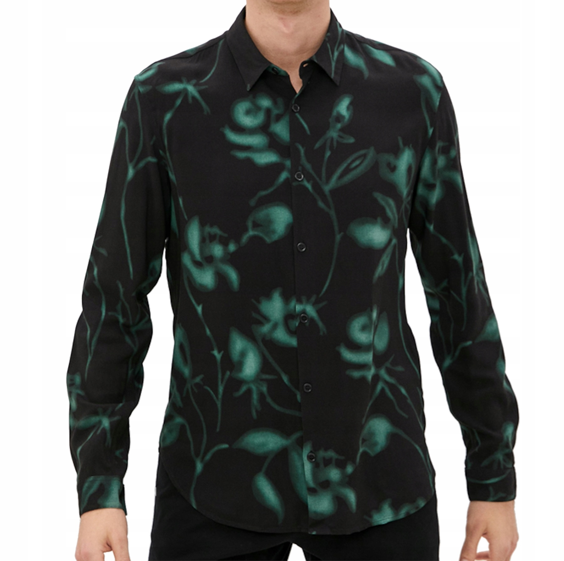 Pánská Košile The Kooples Blurred Roses Relaxed Fit S Květinovým Vzorem vel XL