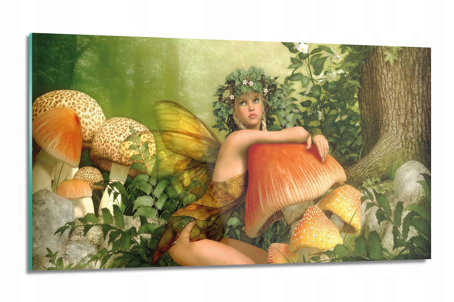 sklenená doska Víla les dekor 120x60