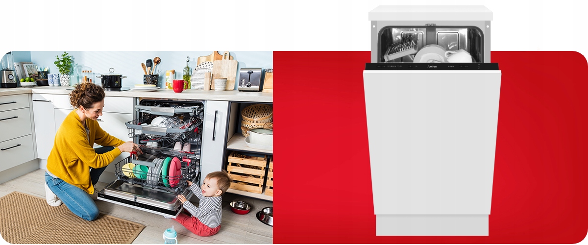 Zmywarka Amica DIM 41E5qN 9kpl 5 programów 45cm Model DIM41E5qN