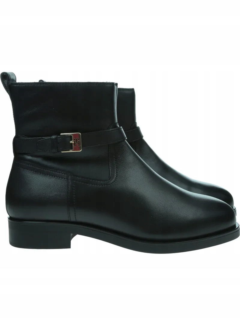Kotníkové Boty Tommy Hilfiger Th Buckle Riding Lea FW0FW08781 Bds 41