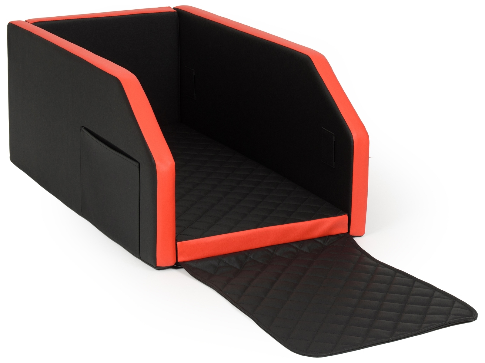 Levně Přepravka do auta pro psa Matrace 55 x 100 cm Černá Červená