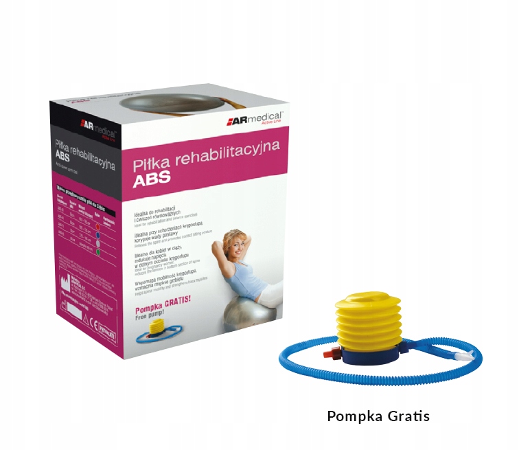 Piłka rehabilitacyjna ABS - 55cm CZERWONA EAN (GTIN) 5907713380946