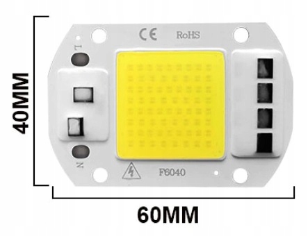Dioda 50W Moduł COB LED 5000lm 230v 3000K SMD nie