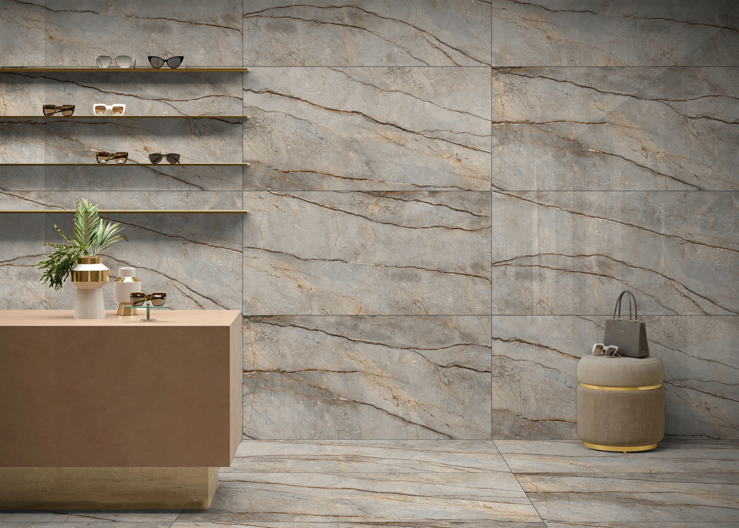 PŁYTKI ŁAZIENKOWE PODŁOGOWE MARMUR ZŁOTY PERIS ARMANI GOLD 60x120 POŁYSK Marka Prime Ceramics