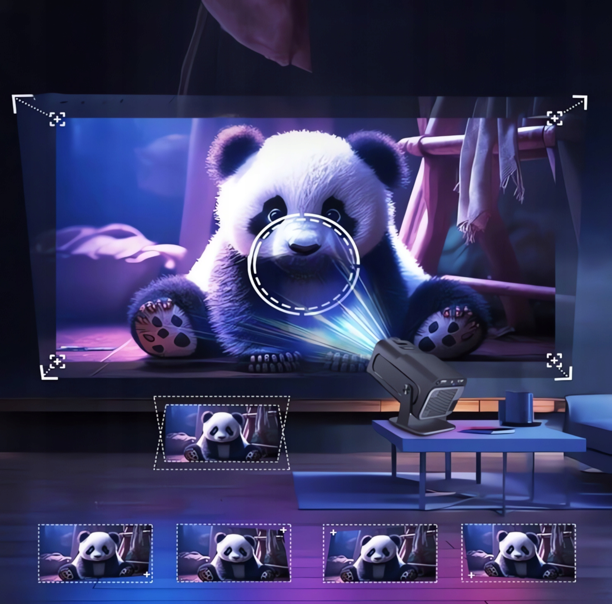 PROJEKTOR RZUTNIK HY320 1080P PRO 4K ANDROID APLIKACJE WIFI BT5 + HDMI 1.5M Marka Magcubic