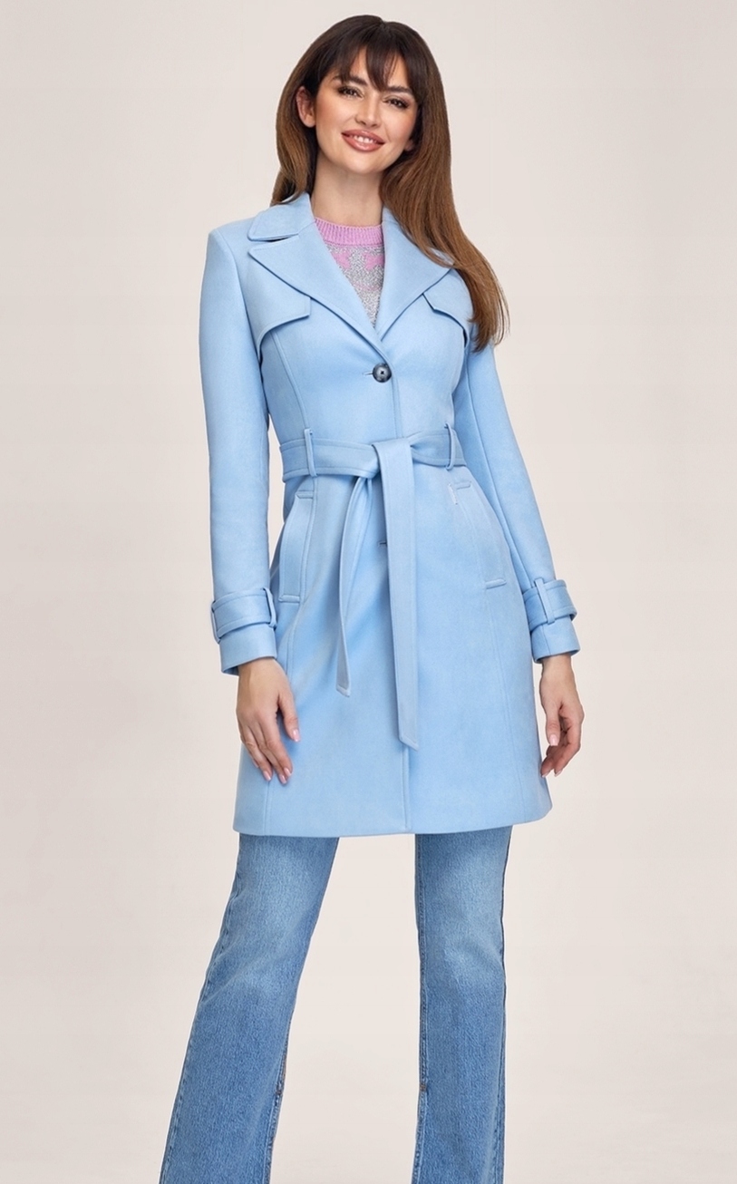 Zartex dámský kabát světle modrá trenčkot bez kapuce Elsa SS24 velikost 42