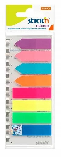 

Zakładki Indeksujące Foliowe 45x12 8x25szt Neonowe