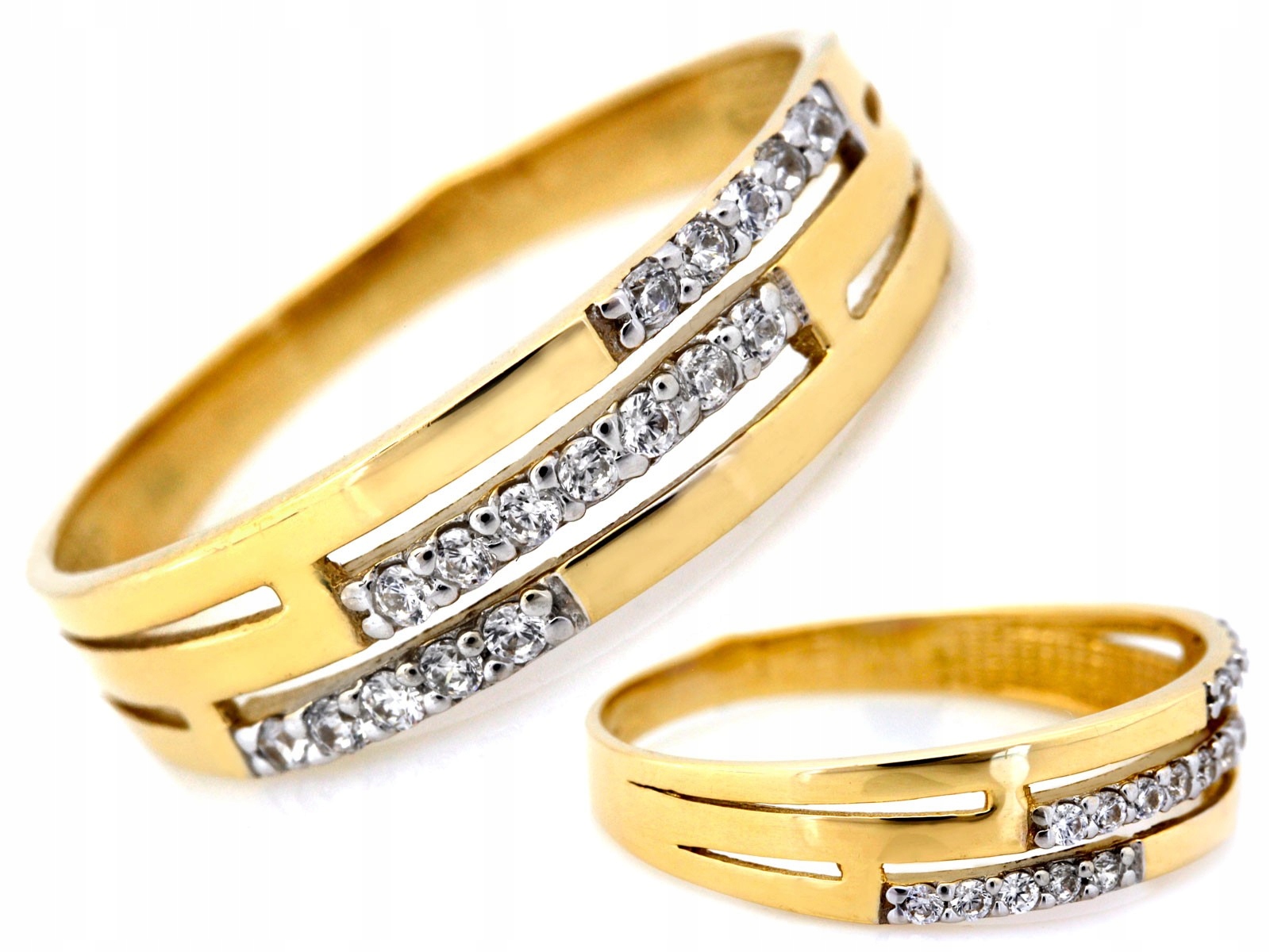 Ženský zlatý prstýnek 585 se zirkony, zlato 14k, značkový pro ni, velikost 18