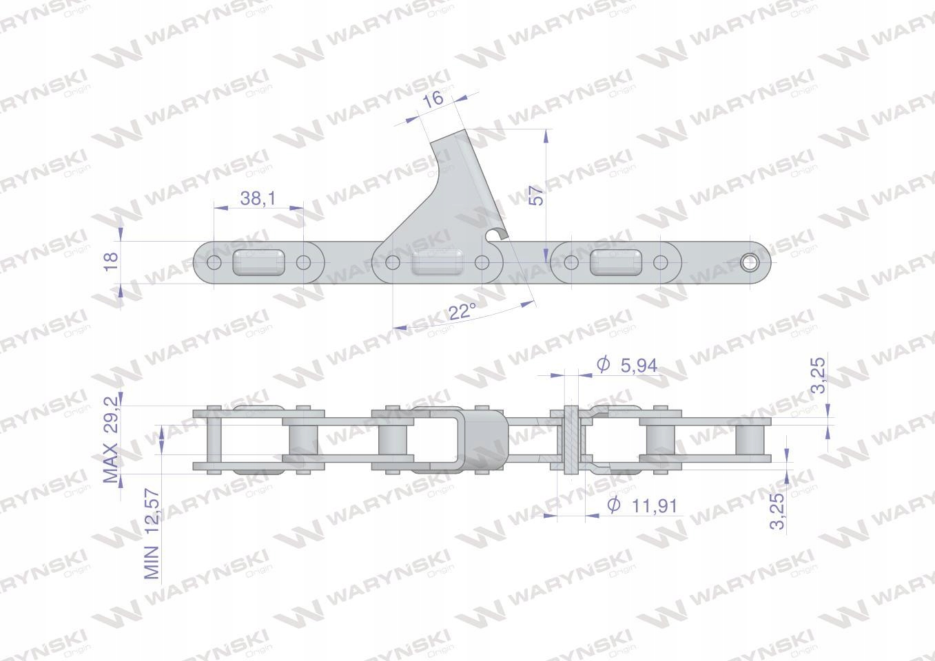 W-80262179 - Цепь колб 64 звеньев CA2060H x64A C6EF2