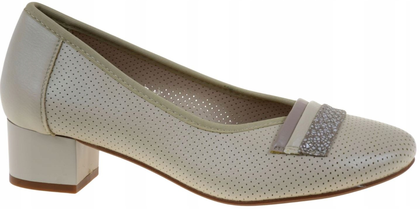 Elegantní dámské béžové lodičky na podpatku Potocki 26-12792BG VEL.36