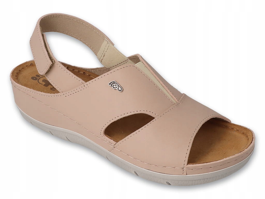 Zdrowtne medyczne sandały skóra lekkie szerokie stopy haluksy regulacja 38