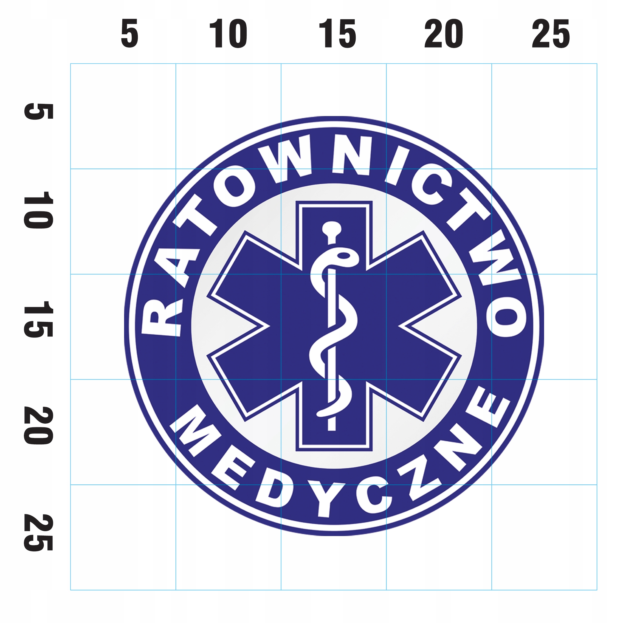 NAKLEJKA ODBLASKOWA RATOWNICTWO MEDYCZNE 20cm Stan opakowania oryginalne