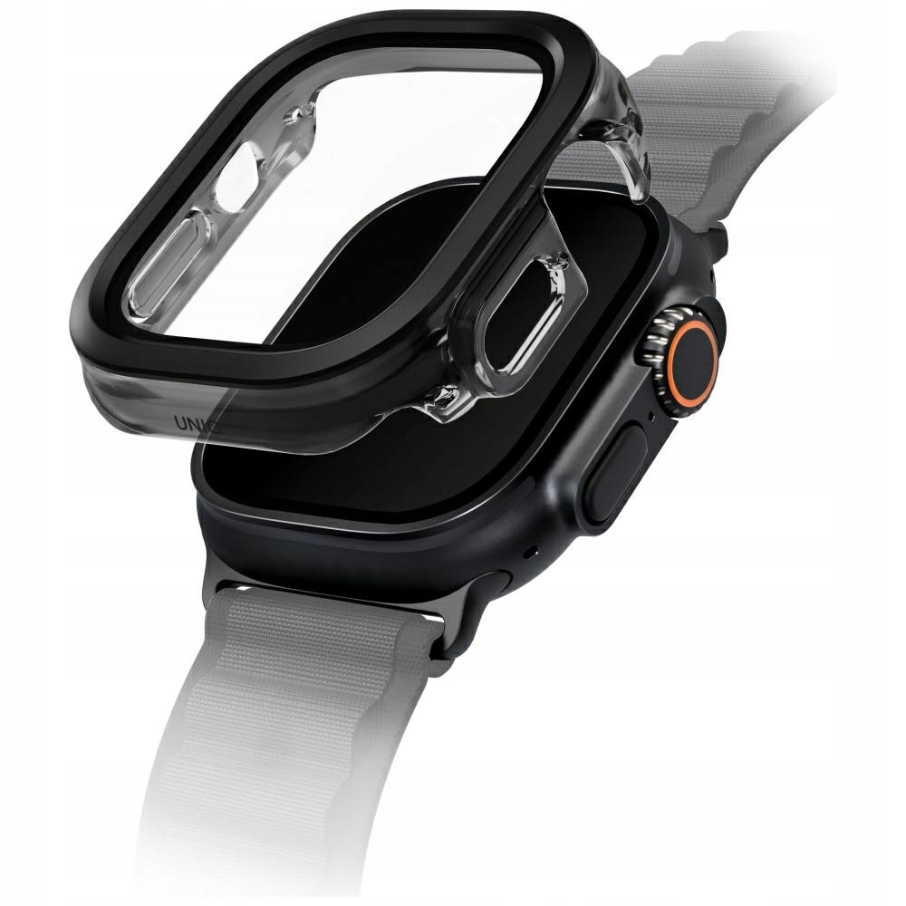 Pouzdro Uniq Voute pro Apple Watch Ultra 49 mm tvrzené sklo černé