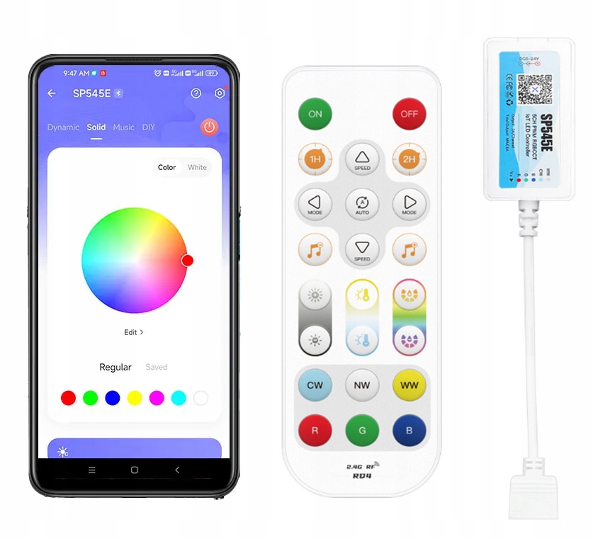 Ovladač SP545E Dálkový Ovladač Rf 2.4G pro Led Rgbcct Bluetooth Wifi Banlanx 6PIN