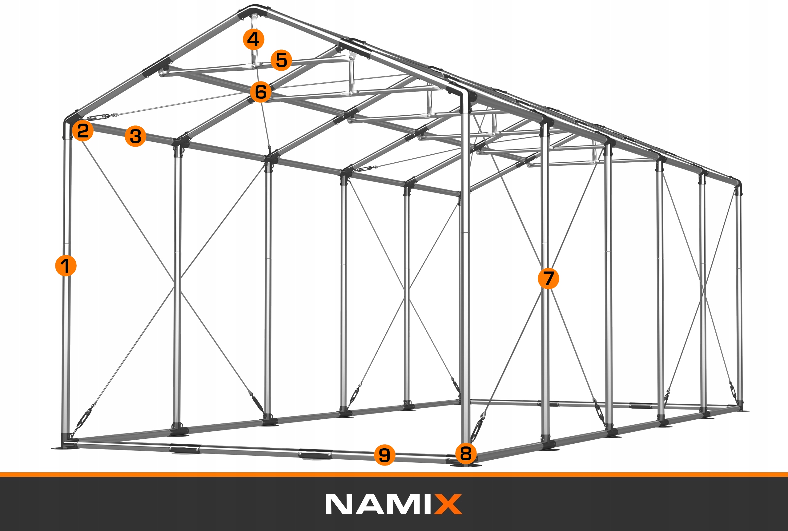 Namiot PRESTIGE 6x10 [4m] magazynowy MOCNY Producent NAMIX