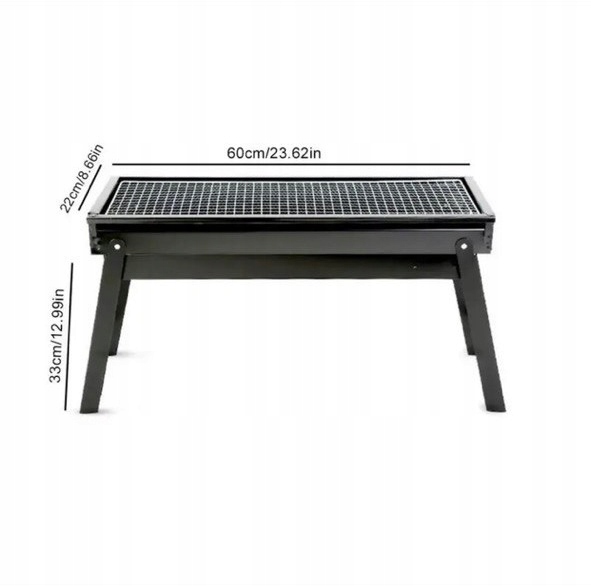 Grill składany przenośny 60x22x32 turystyczny węglowy Elitehoff Szerokość grilla 60 cm