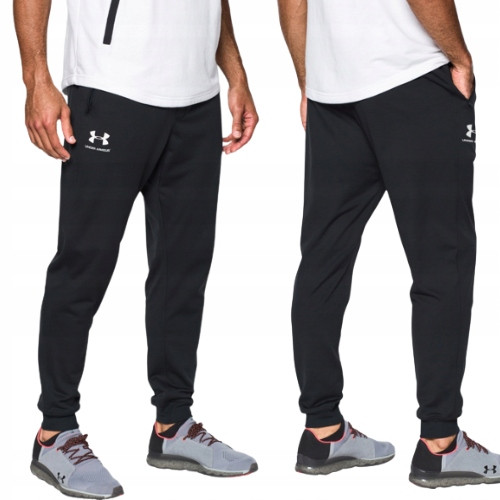Under Armour Spodnie Dresowe Męskie Joggery Dresy Sportowe Zamek Czarne XL