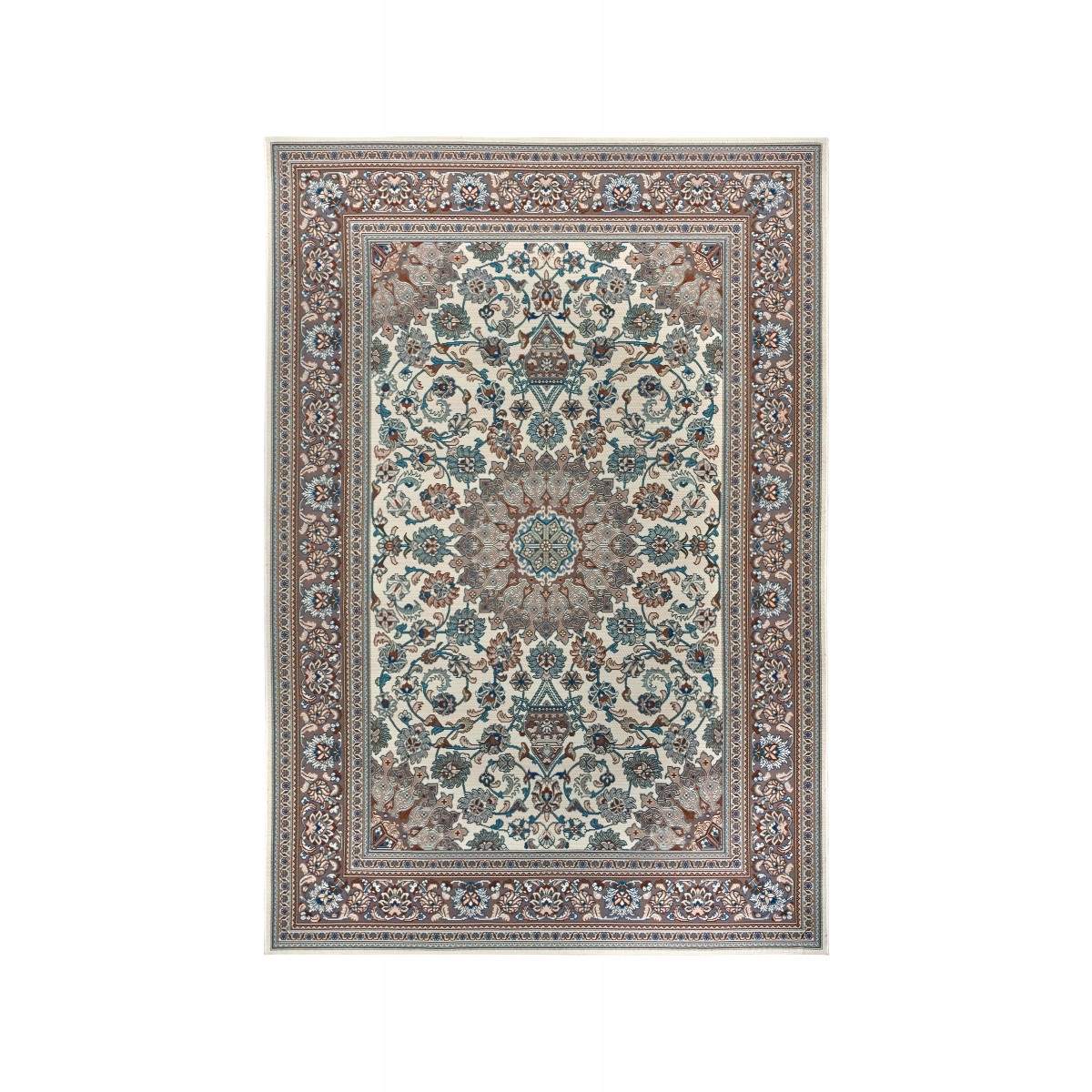 Koberec do obývačky 160 x 235 cm, ženilkový vzor, tradičný béžový, plocho tkaný