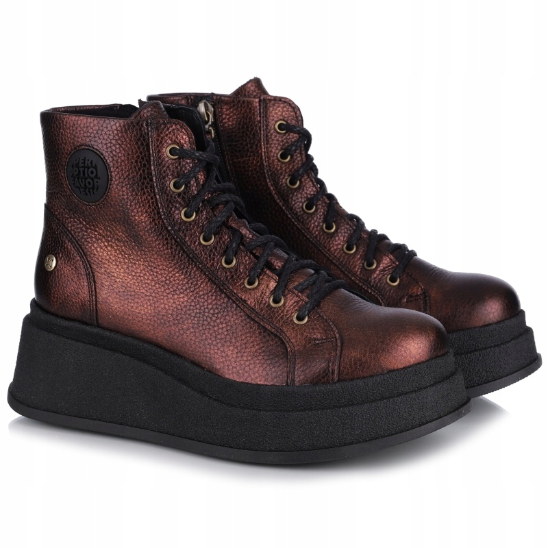 Dámské kozačky Maciejka 06309-32/00-8 Metalická Hnědá Kůže Vel. 40