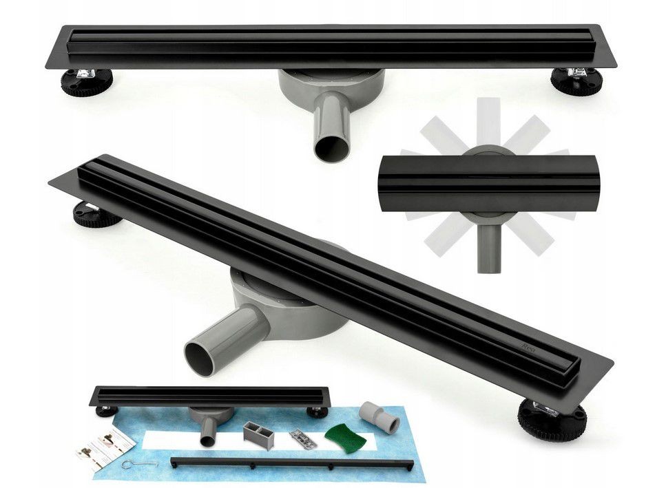 Korytko lineárneho odvodňovania Neo Slim 900 Pro čierne (REA-G8903) /ka/