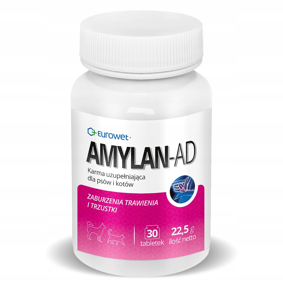 

Amylan Ad ułatwia trawienie psy/koty 30 tabletek