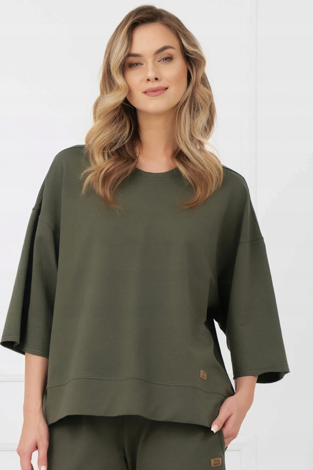 Dámská halenka Italian Fashion 3/4 rukáv Kaori Oliva S Zelená