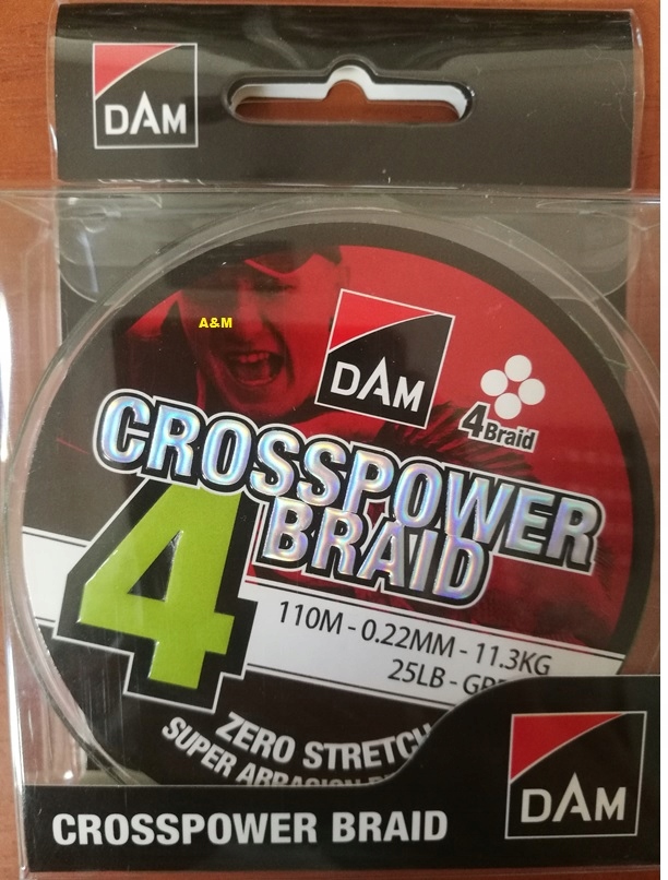 Plecionka D.a.m Crosspower 4-Braid 110m 0,17mm 9kg zielona