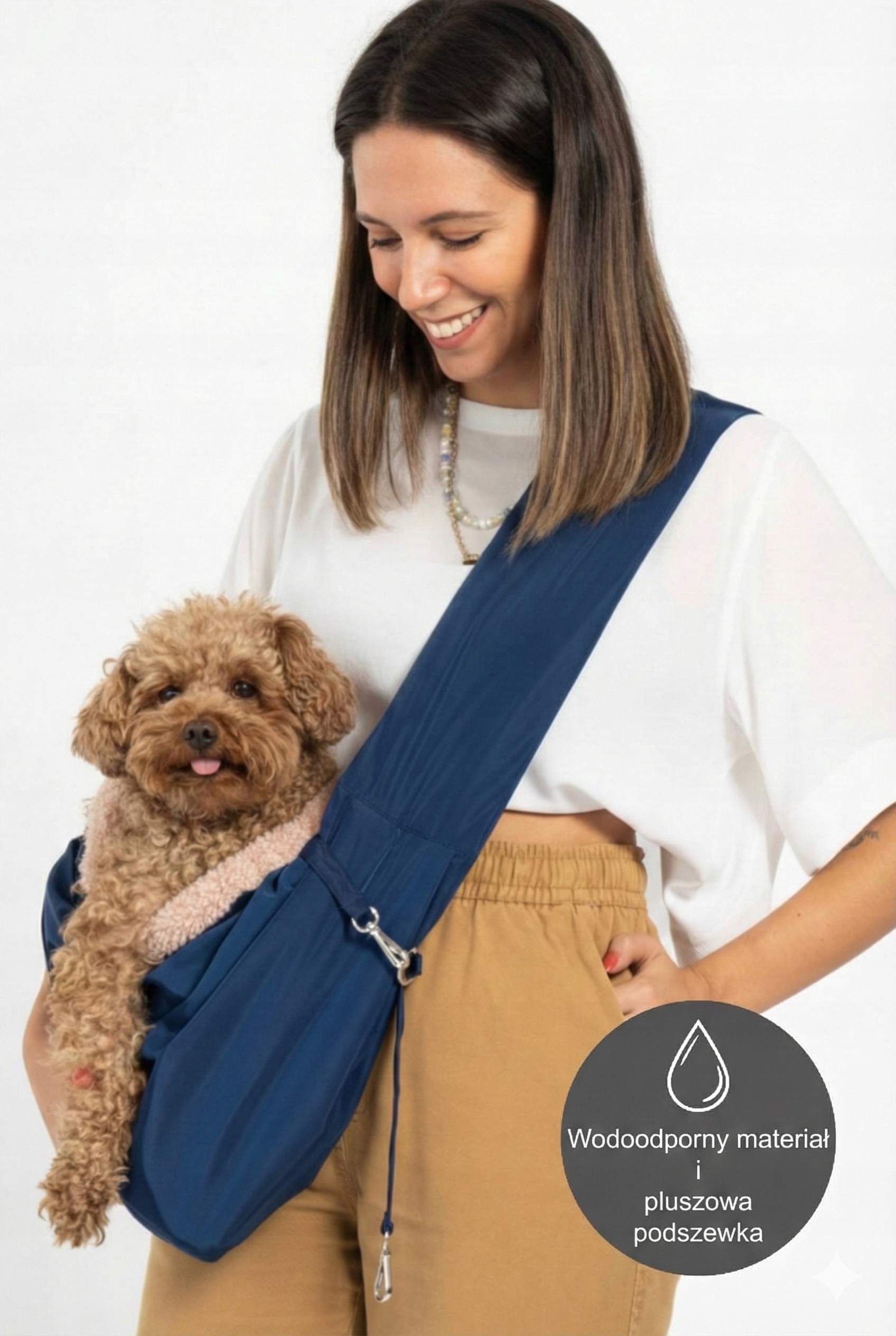 Levně Taška na nošení psa o hmotnosti 0-8 kg voděodolná s plyšem barva tmavě modrá