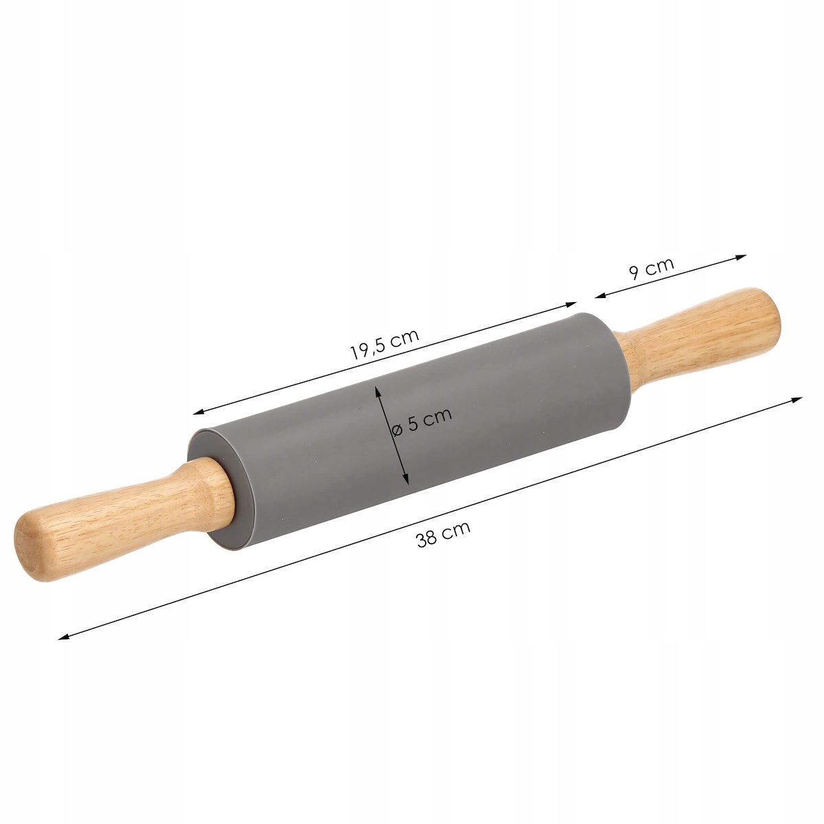 WAŁEK SILIKONOWY DO CIASTA OBROTOWY DUŻY KUCHENNY 38CM Materiał silikon