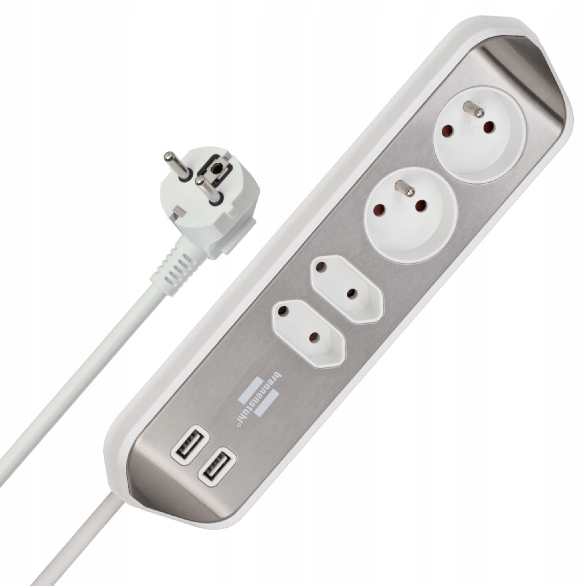 Rohová zásuvka 4x Zásuvková Lišta Usb Ocel Brennenstuhl estilo