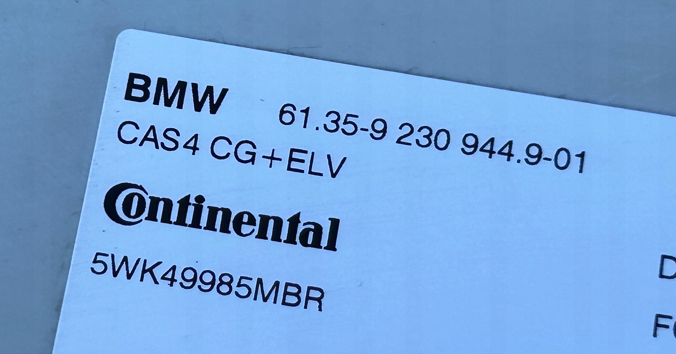 module control unit CAS BMW 5 F10 F11 9230944