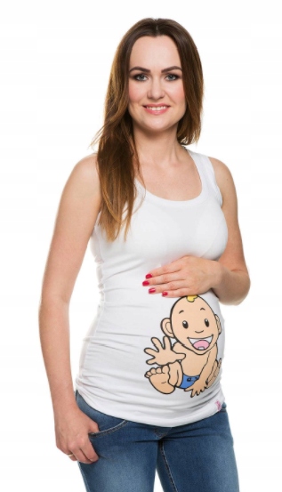 

My Tummy Top Ciążowy Z Nadrukiem Chłopiec XXL
