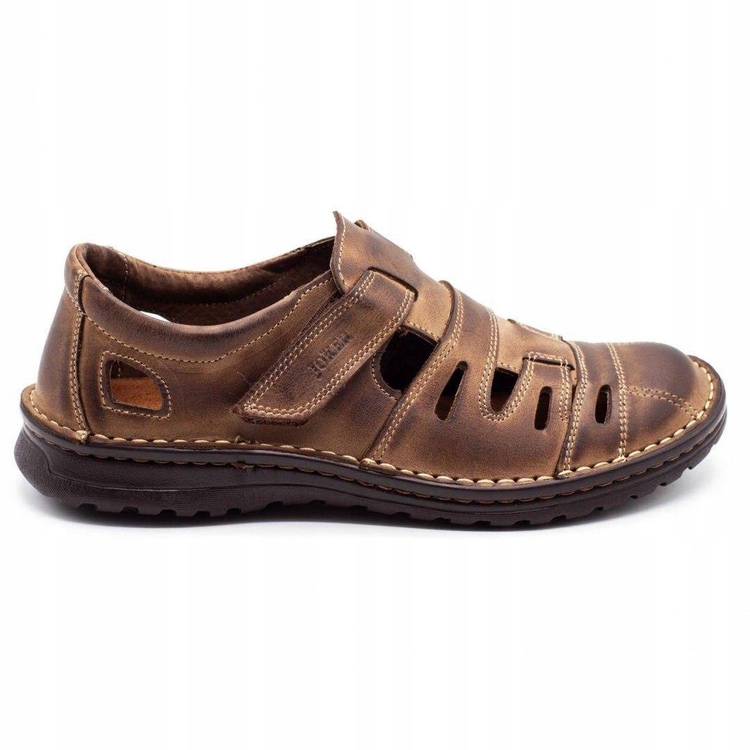 

Buty męskie skórzane ażurowe 501 brązowe 42