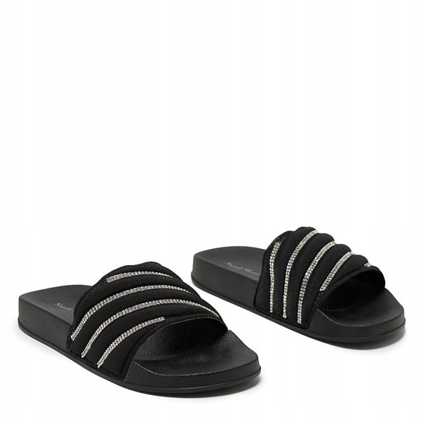 

Czarne Damskie Klapki Z Cyrkoniami Erikis 38