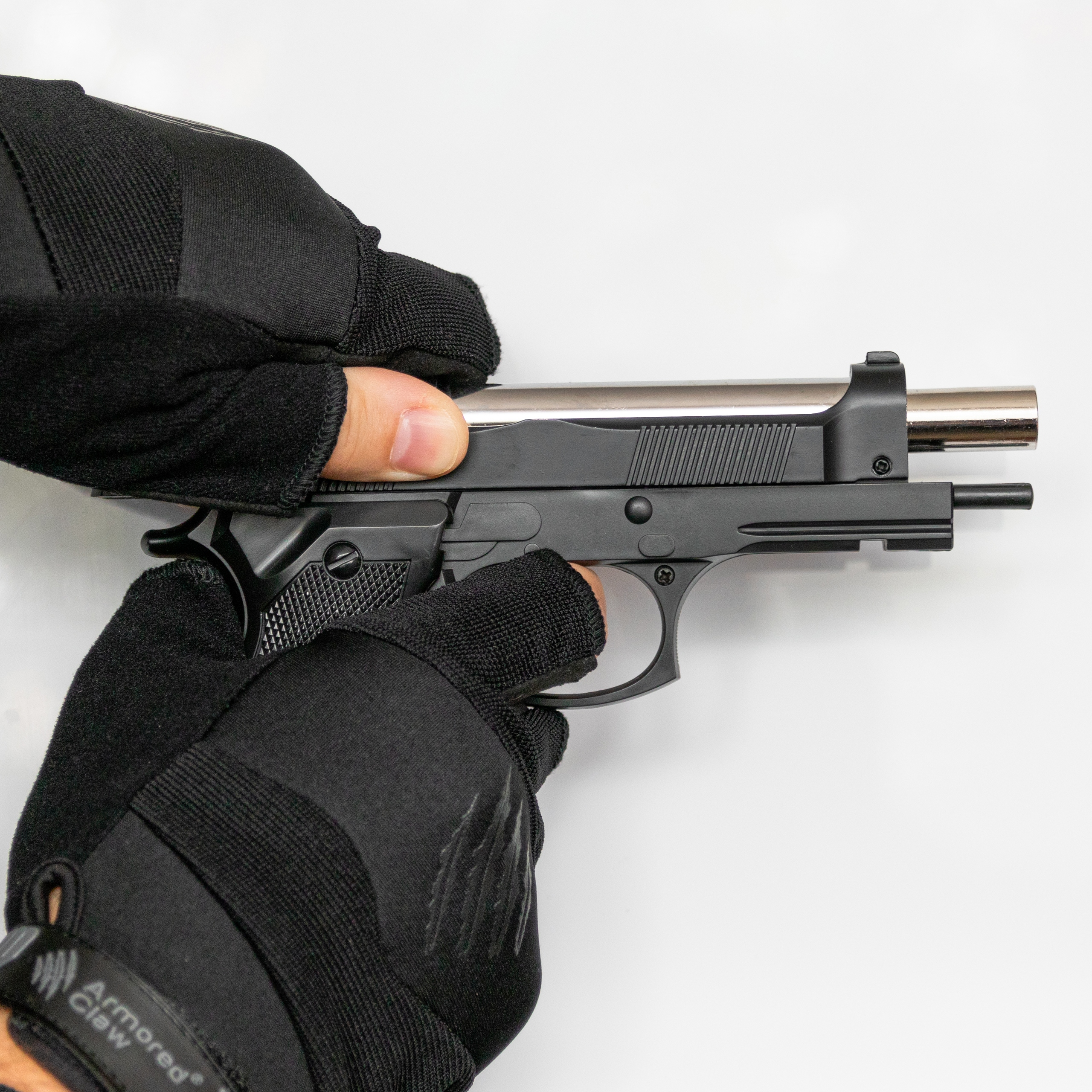 PISTOLET NA KULKI METAL ASG + TŁUMIK + 1000 KULEK Seria Pistolety metalowe