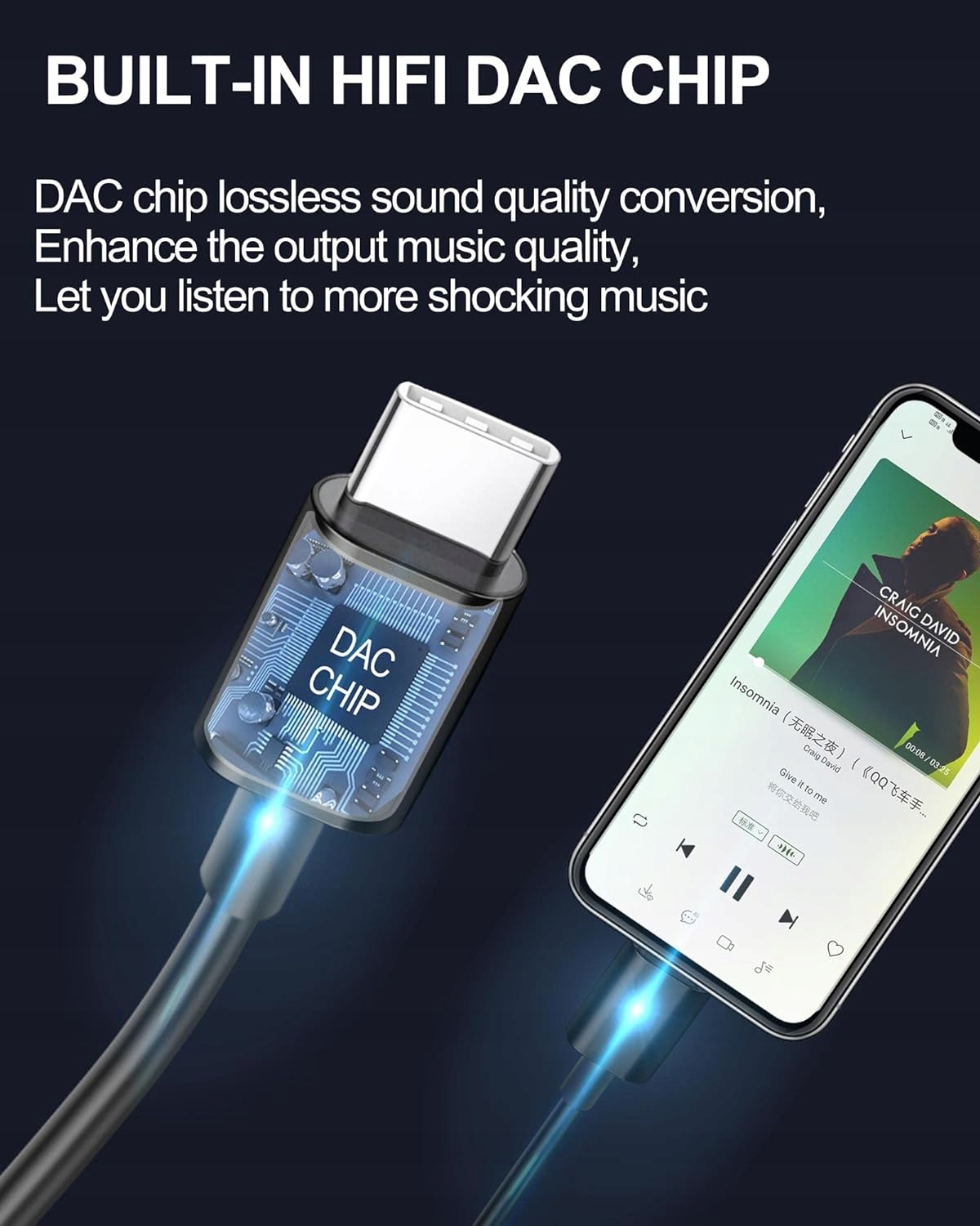 SŁUCHAWKI PRZEWODOWE USB C Z MIKROFONEM Hoyromany C2 USB-C Rodzaj słuchawek douszne