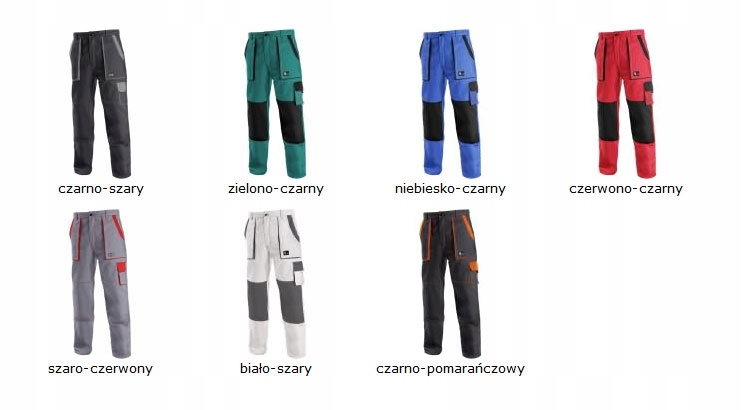 TANIE SPODNIE ROBOCZE LUX JOSEF CZARNO-SZARE 52 Płeć mężczyźni