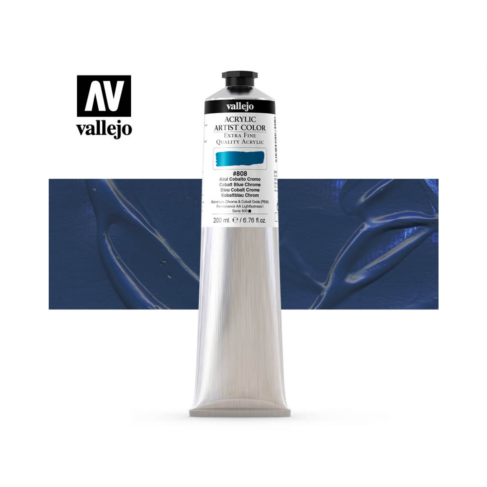 Barva akrylová Vallejo 200 Ml 808 Cobalt blue chrom