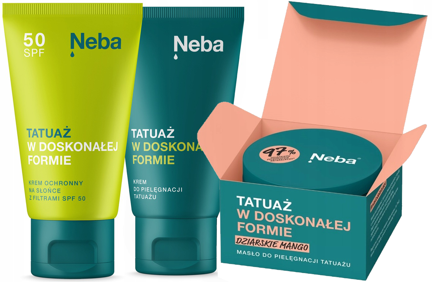 

Zestaw Neba krem 50ml SPF50, masło Mango 100ml