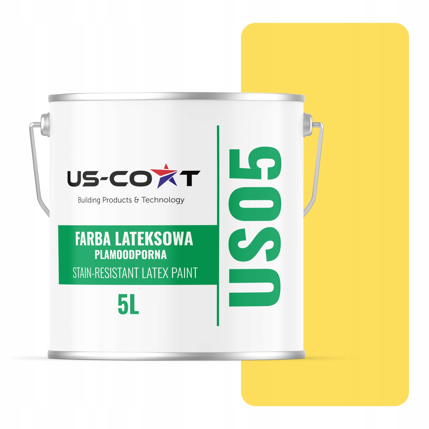 Latexová Farba Odolná Voči Škvrnám Žltá H6872 5L Matná Na Steny Stropov