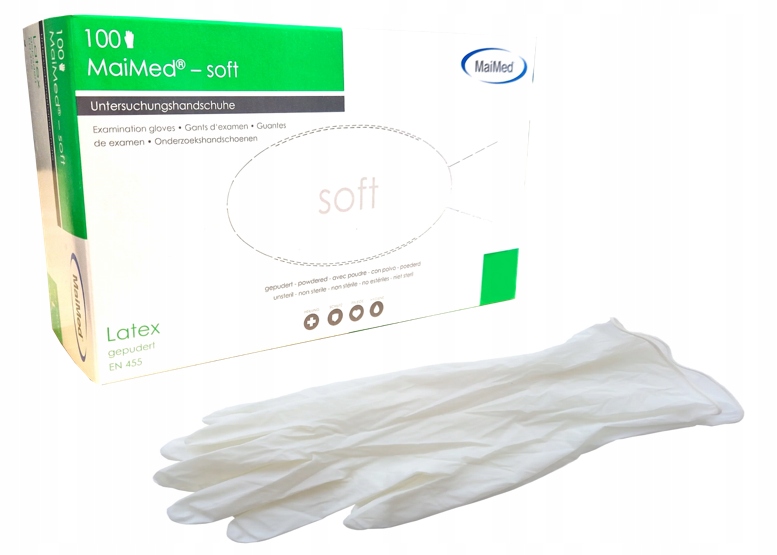 RĘKAWICE RĘKAWICZKI LATEKSOWE PUDROWANE L 100 SZT Stan opakowania oryginalne