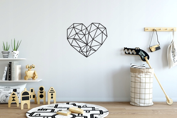3D геометрическое украшение лофт Сканди сердце 23x20 бренд другой бренд