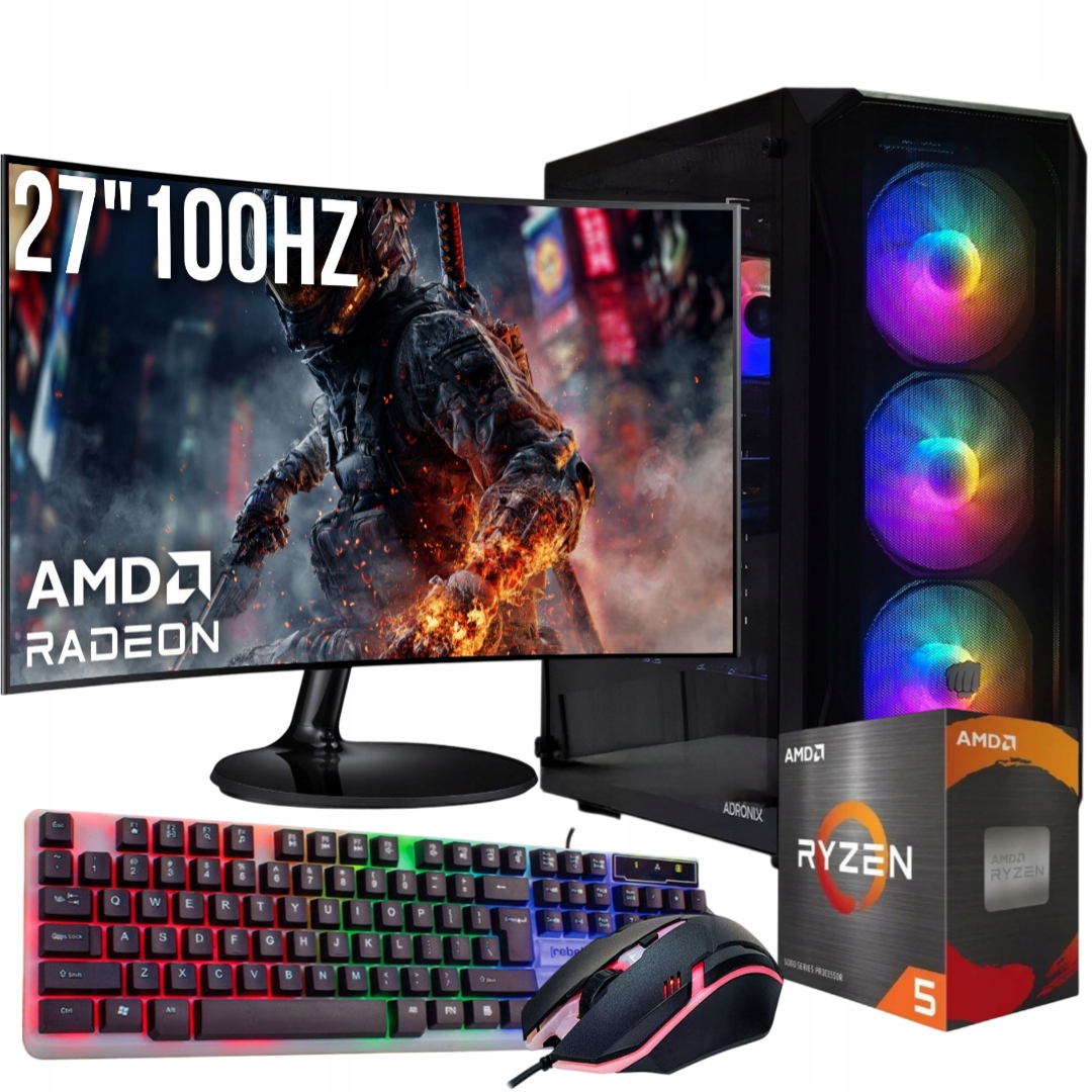 Herní Počítačový Set 27"100Hz Ryzen 5 3600 32GB DDR4 Rx 6600 8GB