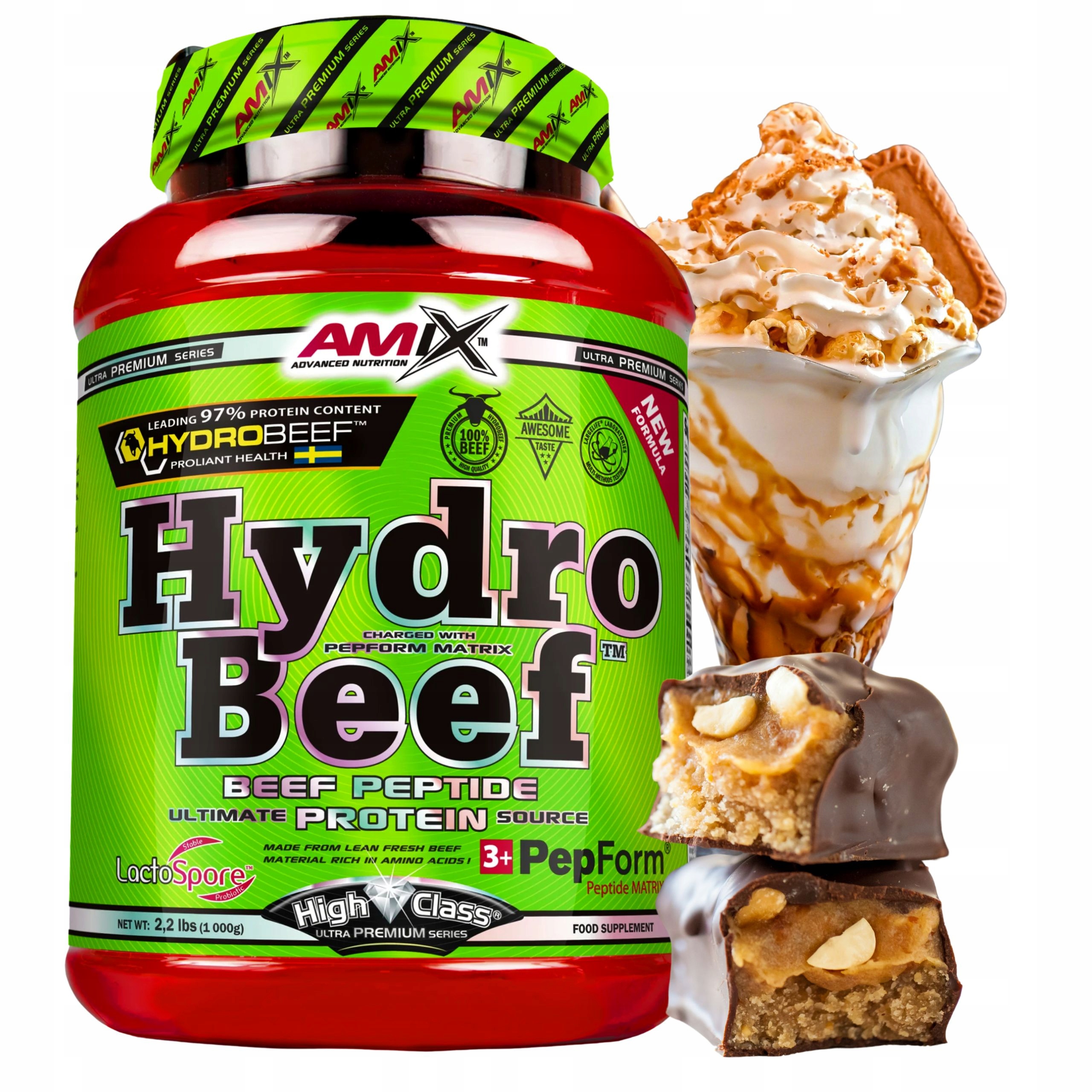 Protein Hovězí protein Tyčinka 1 kg Peptidy Beef Protein